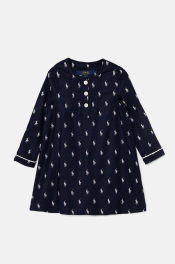 Detská bavlnená nočná košeľa Polo Ralph Lauren tmavomodrá farba, vzorovaná, 3P0197