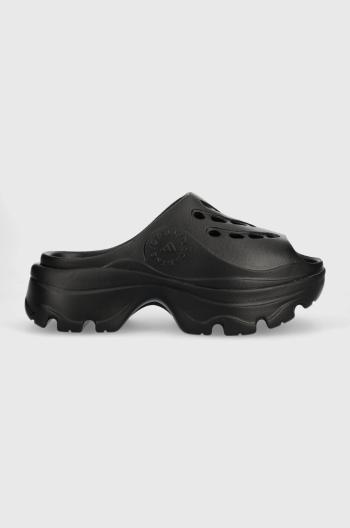 Šľapky adidas by Stella McCartney Clog dámske, čierna farba, na platforme, GW2050