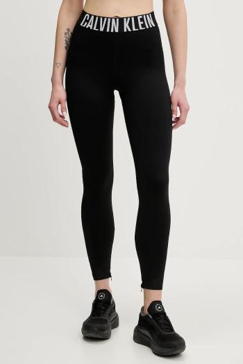 Tréningové legíny Calvin Klein Performance čierna farba, s potlačou, LVGWS5L616
