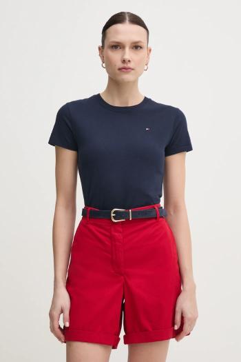 Bavlnené tričko Tommy Hilfiger dámske, tmavomodrá farba, WW0WW44433