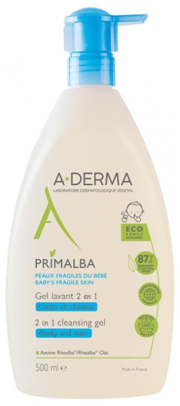 A-DERMA Čistiaci gél pre bábätká 2v1 Primaľba (2in1 Cleansing Gél) 500 ml