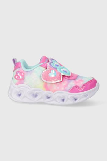 Detské tenisky Skechers HEART LIGHTS LOVIN REFLECTION fialová farba