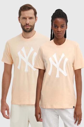 Bavlnené tričko 47 brand MLB New York Yankees oranžová farba, s potlačou, BB017TEMIME617760AF