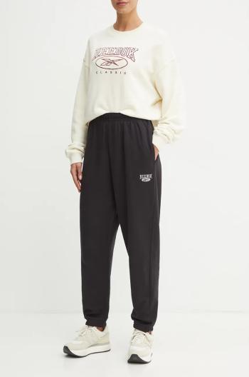 Bavlnené tepláky Reebok Classic čierna farba, s nášivkou, 100205172