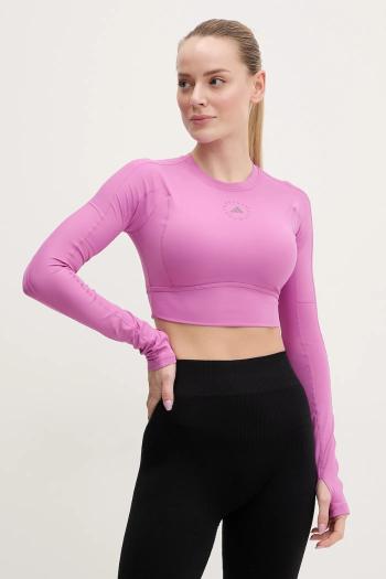 Tréningové tričko s dlhým rukávom adidas by Stella McCartney TrueStrenght fialová farba, JJ1644