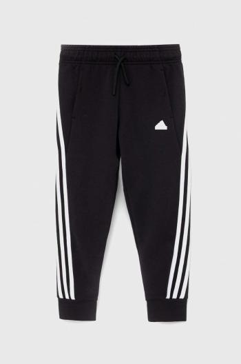 Detské tepláky adidas G FI 3S čierna farba, s nášivkou