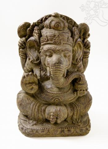 Ganesha láva kő szobor - 33 cm
