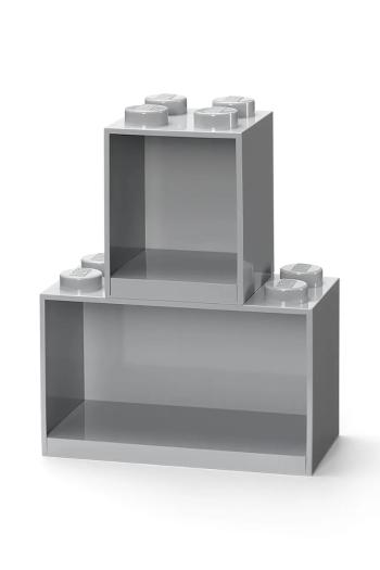 Sada nástenných políc Lego šedá farba