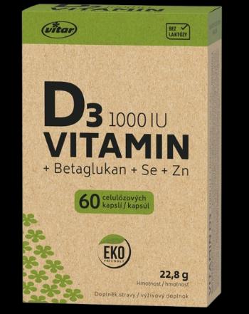 VITAR EKO Vitamin D3 1000IU+betaglukan 60 kapsúl