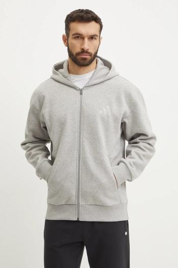 Mikina adidas ALL SZN pánska, šedá farba, s kapucňou, melanžová, IY4159