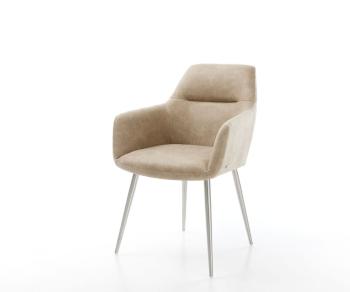Jedálenská stolička Pejo-Flex béžová vintage kužeľová podnož