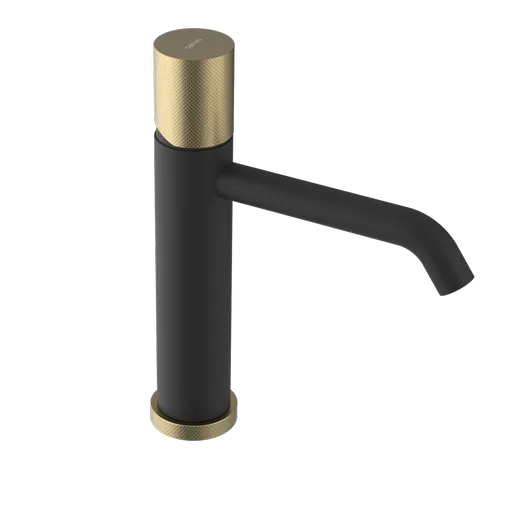 SAPHO - ULTRATAP stojanková umývadlová batéria, čierná mat/zlato mat UT004TBG
