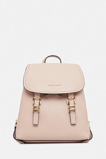 Kožený ruksak MICHAEL Michael Kors QUINN béžová farba, malý, jednofarebný, 30T5GQNB0L