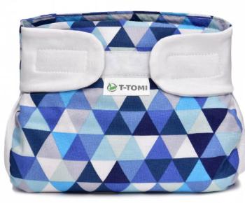 T-TOMI Ortopedické abdukčné nohavičky - suchý zips, blue triangles 5–9 kg