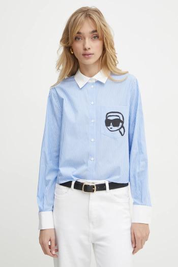 Bavlnená košeľa Karl Lagerfeld dámska, regular, s klasickým golierom, A1W11037