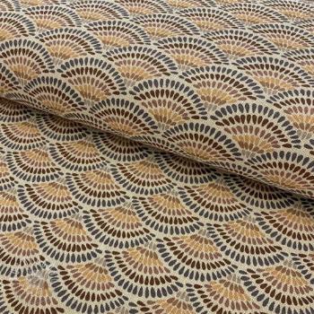 Dekoračná látka Linenlook Graphic handdrawn pattern beige