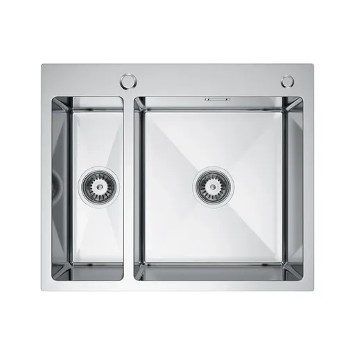 VELAZO VELAZO - Oceľový drez s jednou a pol misou 61 x 51, nerezová oceľ, so sifónom VELAZ6151