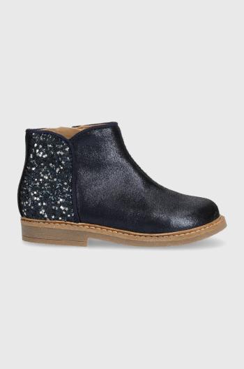 Detské kožené topánky Pom D'api RETRO BACK tmavomodrá farba