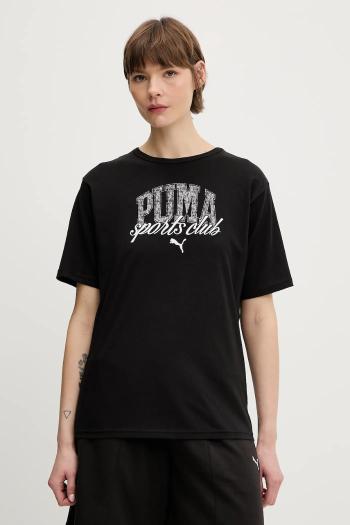 Bavlnené tričko Puma dámske, čierna farba, 685031