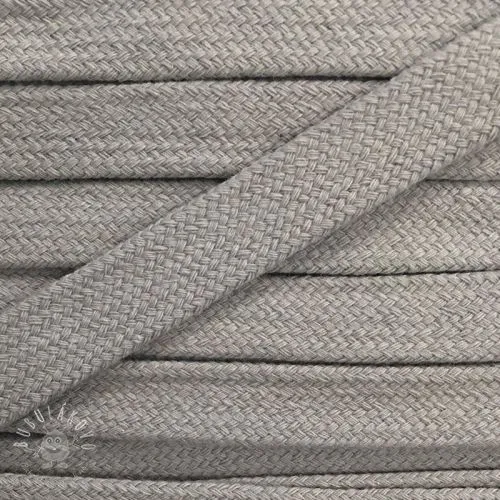 Bavlnená šnúra plochá 13 mm sivá bledá