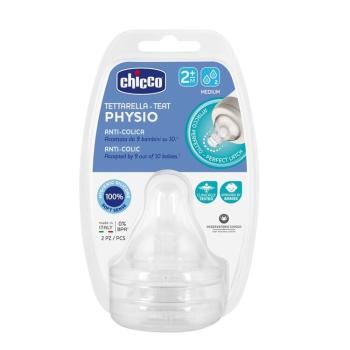 Chicco cumlík na fľašu Perfect 5/Well Being fyziologický stredný prietok 2 ks V001517,CHICCO Cumlík na fľašu Perfect 5/Well-Being fyziologický stredný