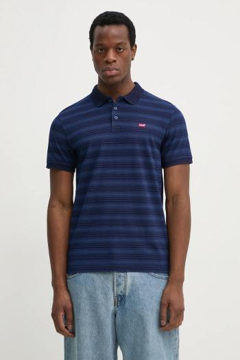Bavlnené polo tričko Levi's tmavomodrá farba, jednofarebný