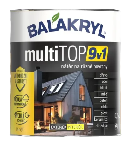 BALAKRYL MULTITOP 9v1 - Multifunkčná jednozložková akrylátová farba RAL 7035 - svetlošedá, 2,5 L