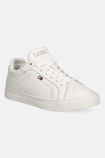 Kožené tenisky Tommy Hilfiger WOMENS ICON COURT SNEAKER FLAG béžová farba, FW0FW08327