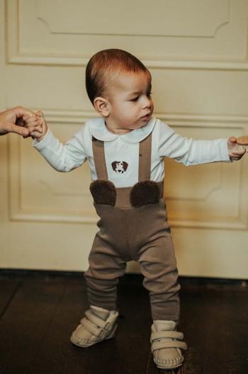 Legíny pre bábätká Donsje Sieffi Leggings Bear hnedá farba, jednofarebné, 3034601