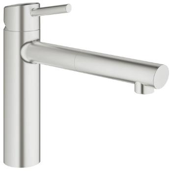 Drezová batéria GROHE Concetto New s vyťahovacou sprškou supersteel 31129DC1
