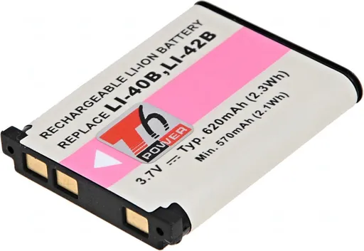 Batéria T6 Power Olympus Li-40B, Li-42B, D-Li63, EN-EL10, NP-45, NP-80, D-Li108, 620mAh, 2,3Wh