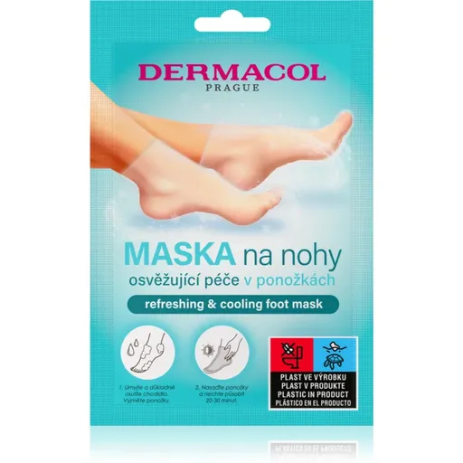 Dermacol Foot Mask Refreshing & Cooling regeneračná maska na chodidlá vo forme ponožiek s osviežujúcim účinkom 1 pár