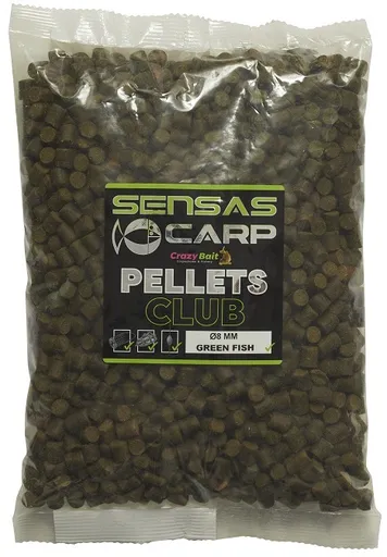 Sensas pelety club green fish 800 g - 4 mm