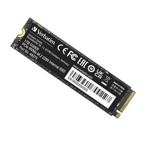 VERBATIM SSD Vi5000 Internal PCIe NVMe M.2 SSD 1TB, W 4500/R 5000 MB/s