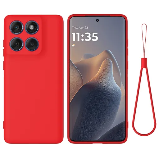 RUBBER Ochranný obal pre Motorola Moto G57 Power červený