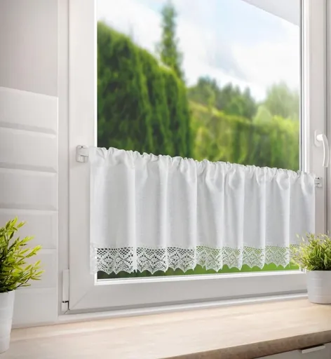 ArtFir Krátka záclona CLARIE P | biela 150 x 30 cm