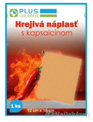 PLUS LEKÁREŇ HREJIVÁ NÁPLASŤ s kapsaicínom 12x18cm