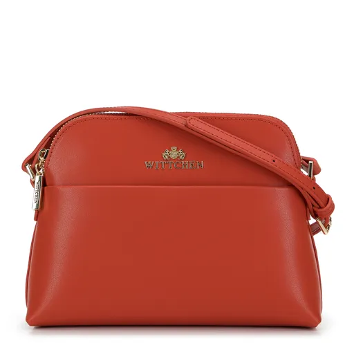 Dámska jednoduchá kožená brašna pod sedlo, oranžová 29-4E-021-6
