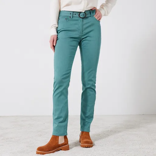 Rovné nohavice s opaskom pre postavu 155 až 160 cm