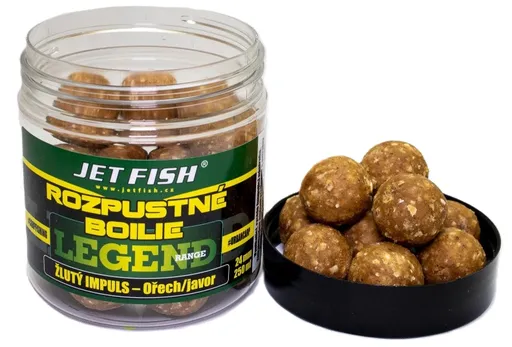 Jet fish rozpustné boilie legend range žltý impuls orech javor 250 ml - 24 mm