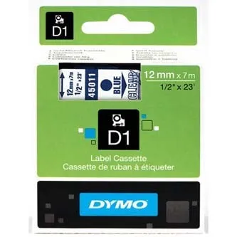 Dymo D1 45011, S0720510, 12mm x 7m modrá tlač / priehľadný podklad, originálna páska