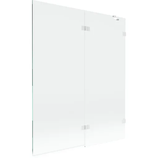 MEXEN/S - Lunar vaňová zástena 2-krídlová pravá 140 x 150, transparent, biela 897-140-100-20-00-P