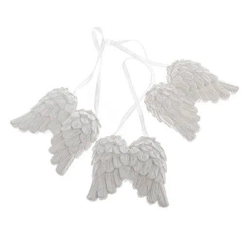 Súprava vianočných ozdôb Anjelské krídla, 3 ks, polyresin