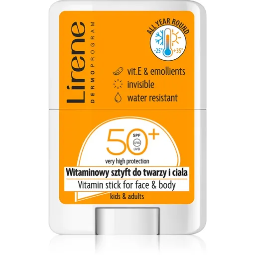 Lirene Vitamin Stick For Face&Body lokálna ochrana pred slnečným žiarením na tvár a telo SPF 50 15 g