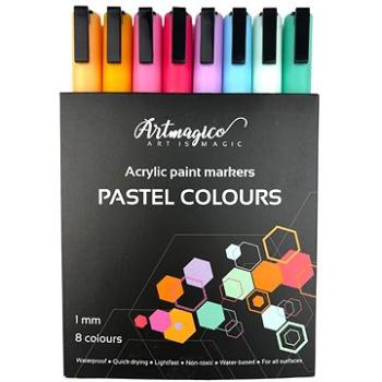 Artmagico akrylové popisovače s jemným hrotom – pastelové – 8 ks (379)