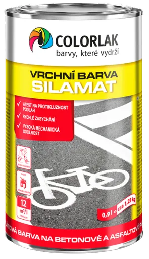 COLORLAK SILAMAT S2819 - Akrylátová farba na betónové a asfaltové plochy RAL 7035 - svetlošedá 0,9 L
