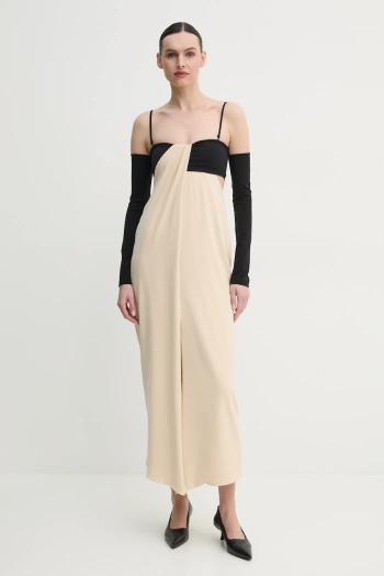 Šaty Nanushka SELLY béžová farba, maxi, priliehavá, NW25RSDR04511