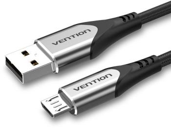 Adatkábel Vention Luxury USB 2.0 to microUSB Cable 3A Gray 1.5m Aluminum Alloy Type