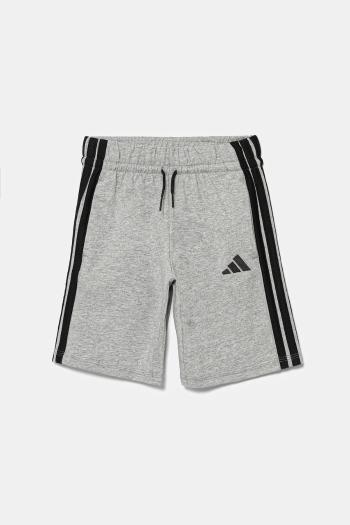 Detské bavlnené šortky adidas šedá farba, s nášivkou, nastaviteľný pás JD6496
