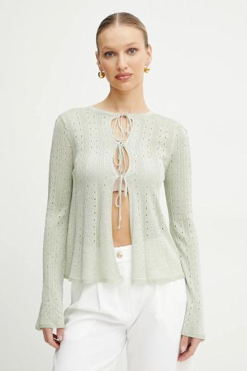 Kardigán Twinset zelená farba, ľahké, 251TT3181